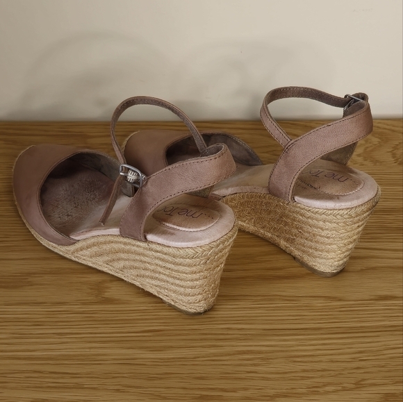 Me Too Women’s Bethany Leather Espadrille Taupe Wedge Sandal Size 9.5 - Picture 5 of 13